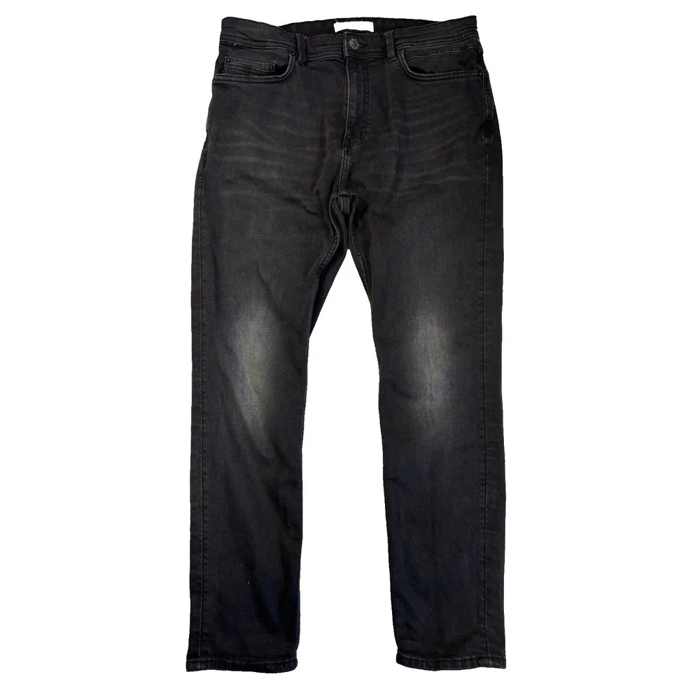 MNG Men's 32 Slim Fit Distressed Black Jeans‎ Urban Skater Grunge Streetwear